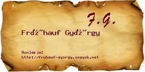 Frühauf György névjegykártya